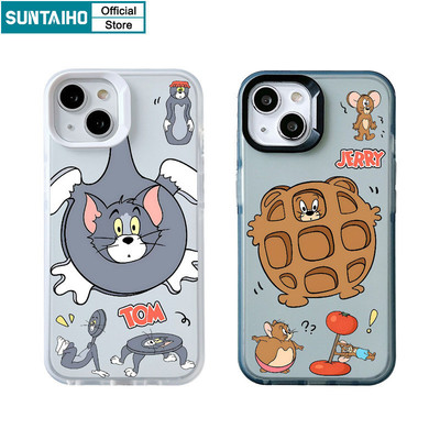 Suntaiho Ốp Lưng Ngộ nghĩnh Hoạt Hình Dễ Thương Họa Tiết Mèo Trong Suốt Mờ Dành Ốp điện thoại TPU Mềm Chống Sốc Cho Iphone 15 14 12 13 11 Pro Max IP 7 8 Plus Iphon X Xs XR XsMax