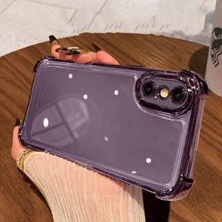 Ốp lưng trong suốt mạ điện sang trọng cho iPhone xs max xr x xs thẩm mỹ chống sốc bao gồm tất cả vỏ bảo vệ camera Vỏ điện thoại silicon cứng trong suốt
