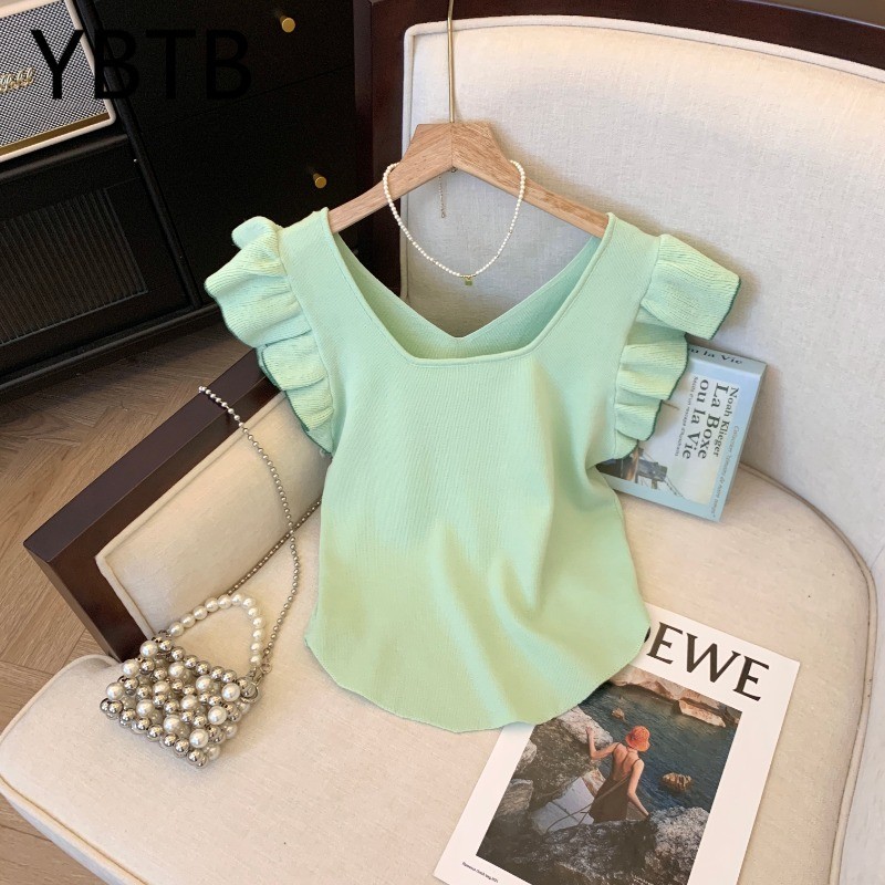 Dây thắt lưng dây rút YBTB, cổ vuông, tay áo ren và lớp lót trên 38856