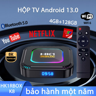  Tv Box Android13 RAM4GB +ROM 64GB Bluetooth 5.0 Smart TV Box 2.4G 5G WiFi Hỗ Trợ Giọng Nói Yutube NETFLIX bảo hành 1 năm 
