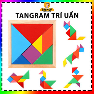 Đồ chơi ghép hình trí uẩn tangram - học màu sắc, phân biệt to nhỏ, hình khối