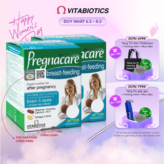 Combo Viên Uống Cho Phụ Nữ Cho Con Bú Vitabiotics PREGNACARE Breast-feeding Bổ Sung Dinh Dưỡng Nâng Cao Sức Khỏe 84 viên