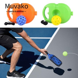 Muvako Huấn luyện viên Solo Pickleball, Huấn luyện viên bóng dưa chua màu xanh lá cây 40 lỗ, Công cụ thực hành huấn luyện thể thao hình bầu dục bền bỉ Bóng nảy trong nhà ngoài trời