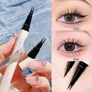 Bút kẻ mắt dạng lỏng siêu mỏng Double Forked Tip Cat Claw - Bút lông mi dưới khô nhanh - Bút chì kẻ mày giun tơ nằm - Lâu trôi, tự nhiên, mịn màng, không thấm nước - Mỹ phẩm trang điểm