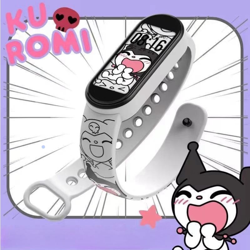 Sanrio Kuromi Phim Hoạt Hình Đồng Hồ Tiểu Học Dễ Thương Trẻ Em Hoạt Hình In Đồng Hồ Thể Thao Mùa Học