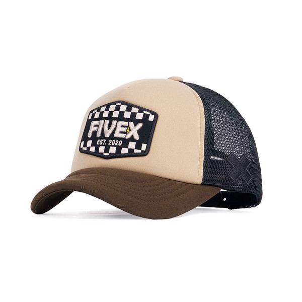 Nón lưỡi trai chính hãng FIVEX- Unisex -NÓN LƯỚI TRUCKER CAP FIVEX-Logo-BRONW-FTK011