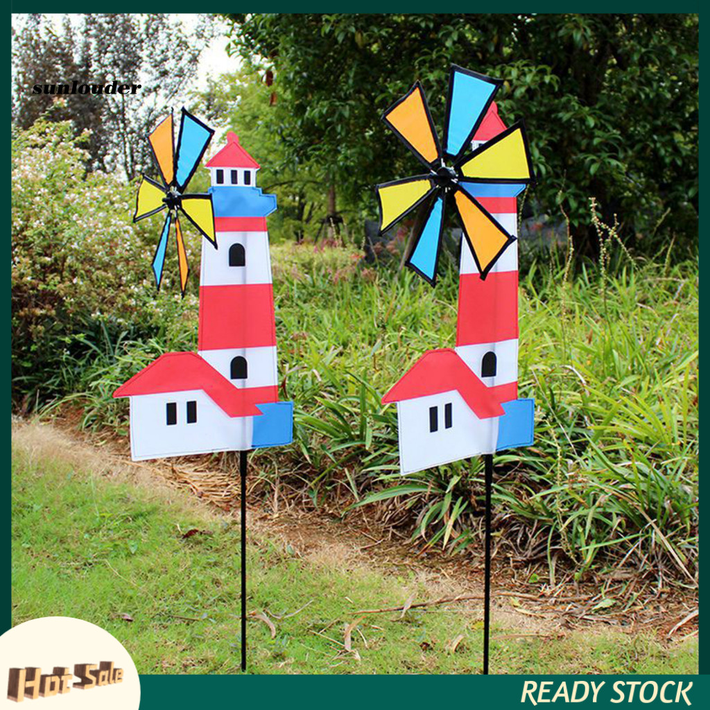 Sl Cối xay gió Lập thể Dễ dàng lắp đặt Vải 3D Nhà Whirligig Pinwheel c