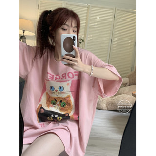 Áo thun ngắn tay in họa tiết màu hồng mùa hè dành cho nữ Plus Size