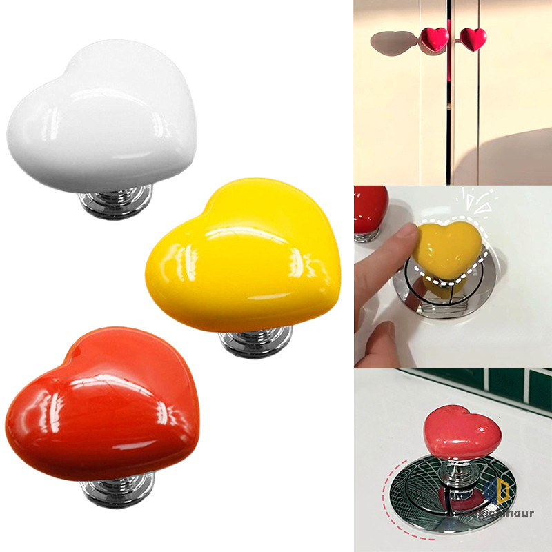 [Magichour] 1 / 2 Cái Nút ép vệ sinh hình trái tim đầy màu sắc Công tắc đẩy nước Nail Art Assistant Tủ Cửa ngăn kéo Tay cầm mới