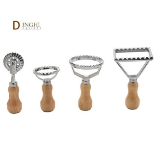 Ravioli Maker Cutter Stamp Set-Leading Dough Cutter và Press Stamps có tay cầm bằng gỗ-For Ravioli, Pasta, Bánh bao Lasagna