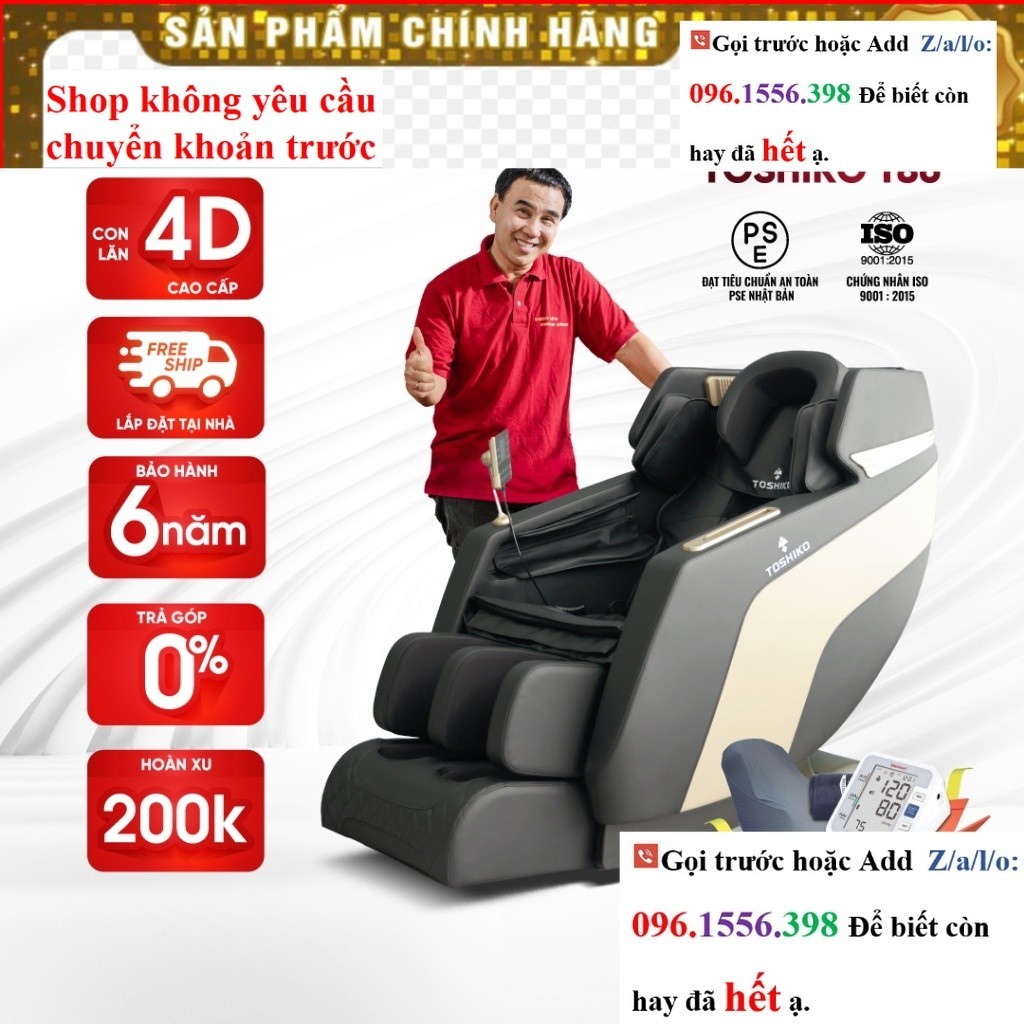 SALE Ghế massage trị liệu toàn thân Toshiko T86 đa chức năng