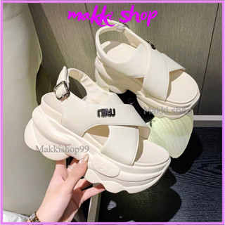   Hàng L1  Sandal nữ đế cao 9p MIU sandal nữ đi học hàng L1 fullbox 