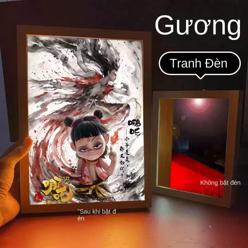 (16 mẫu)Đèn LED Tráng Gương Na Tra Chi Ma Đồng Giáng Thế 2/ Na Tra Ma đồng náo hải/ Tranh Led / Đèn 