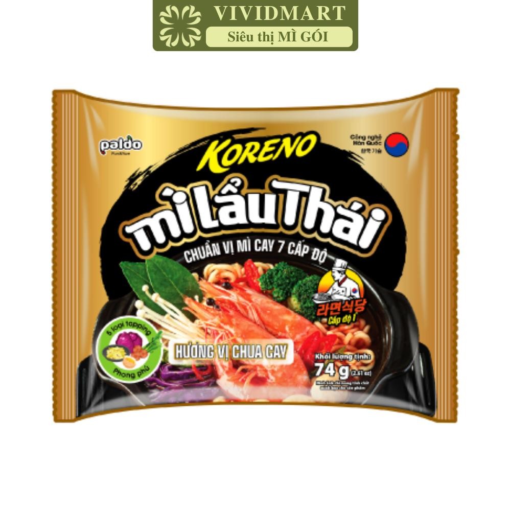 [GÓI LẺ] - PALDO - Mì lẩu Thái Koreno hương vị chua cay, Mì Koreno Hàn Quốc, Mì lẩu thái Hàn Quốc, M
