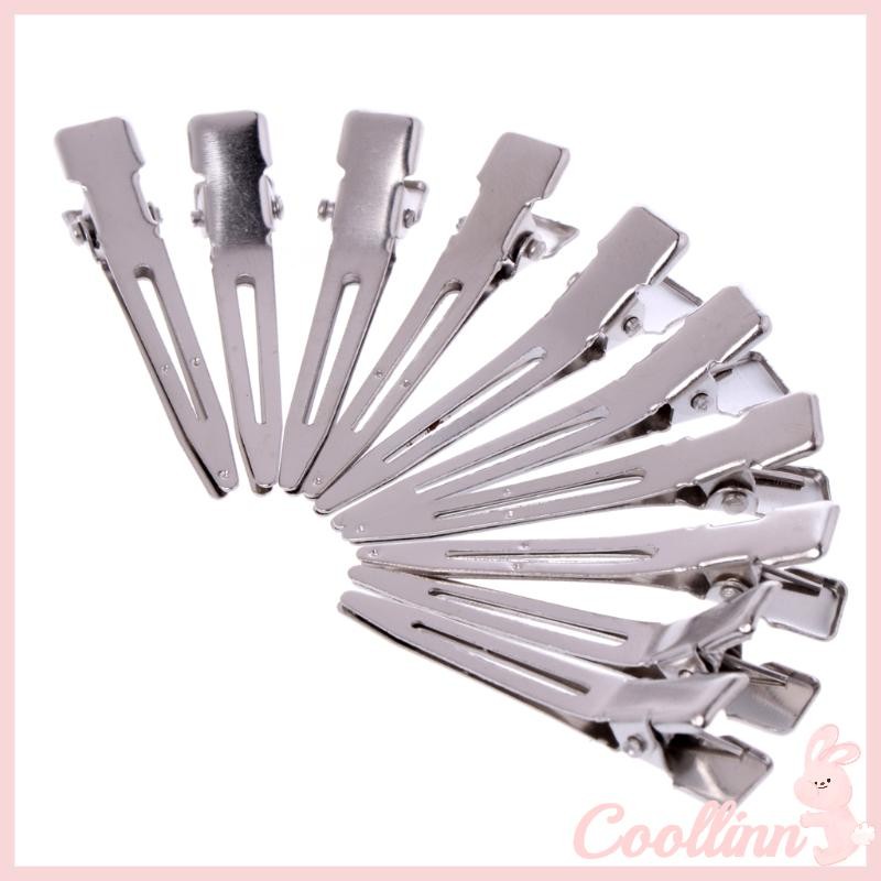 10pcs Modish Flat Metal Single Prong Alligator Hair Clips Barrette For Bows DIY
