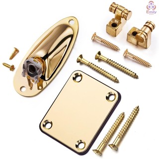 Dây đàn guitar cây giữ bộ đàn guitar điện phần cứng đàn guitar kim loại con lăn dây cây giữ dây + đĩa cổ + jack tải ổ cắm tấm có gắn vít thay thế ac