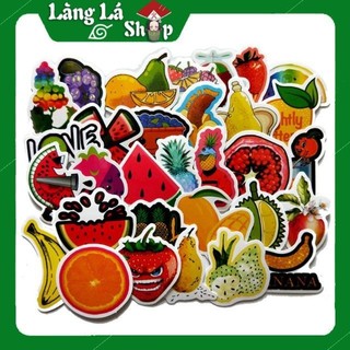 Miếng dán Sticker Chủ dề trái cây trọn bộ 30 hình - In rõ ràng sắc nét khó tróc