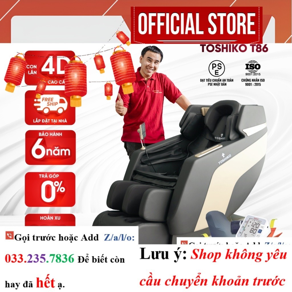 Ghế massage trị liệu toàn thân Toshiko T86 đa chức năng <NeW>