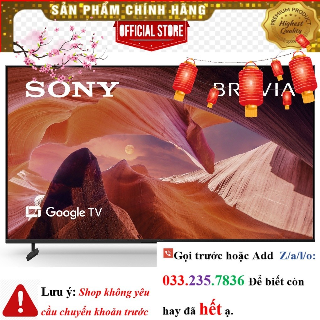 Google Tivi Sony Ultra HD 4K HDR 65 inch KD-65X80L <NEw<
