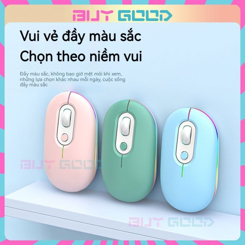 Chuột ko dây Bluetooth tự sạc pin PINOTECH M1P ko tiếng click sạc 1 lần dùng 5 tuần cho laptop MCBoo