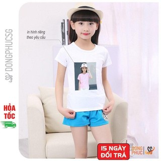 Áo thun in hình ảnh chữ tên riêng theo yêu cầu thun cotton màu trắng đủ size cho bé trai gái nam nữ