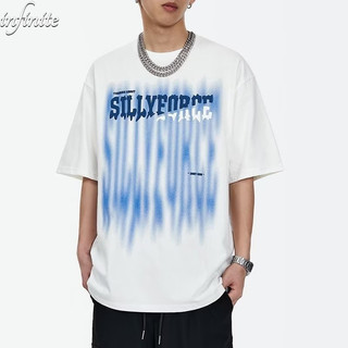 Zenithrose Nam Tay Ngắn Mỹ Thiết Kế Thích Hợp In Chữ hip-hop oversize cotton Cặp Đôi top