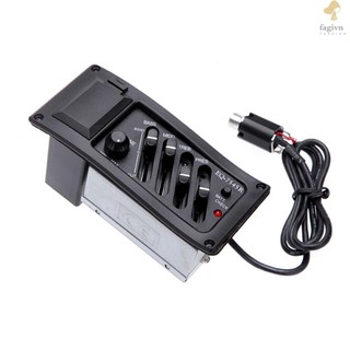 4-band EQ Equalizer Piezo Pickup EQ-7545R Pre-Amp Acoustic Guitar Preamp Amplifier Tuner