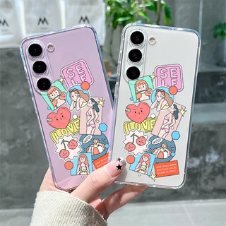 Ốp Điện Thoại TPU Mềm Trong Suốt Cut Girl Cho Samsung A14 A15 A25 A05 A05s A24 A34 A54 A53 A73 A33 A23 A04s A13 A31 A52s A12 M12 A22 M22 A50 A32 A50s A30s A51 A52 A71 A72 5G Vỏ