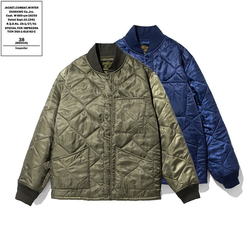 OKONKWO Nam Cao Cấp M65 Áo Khoác Bên Trong Amikaki CWU9P Áo Khoác Cotton