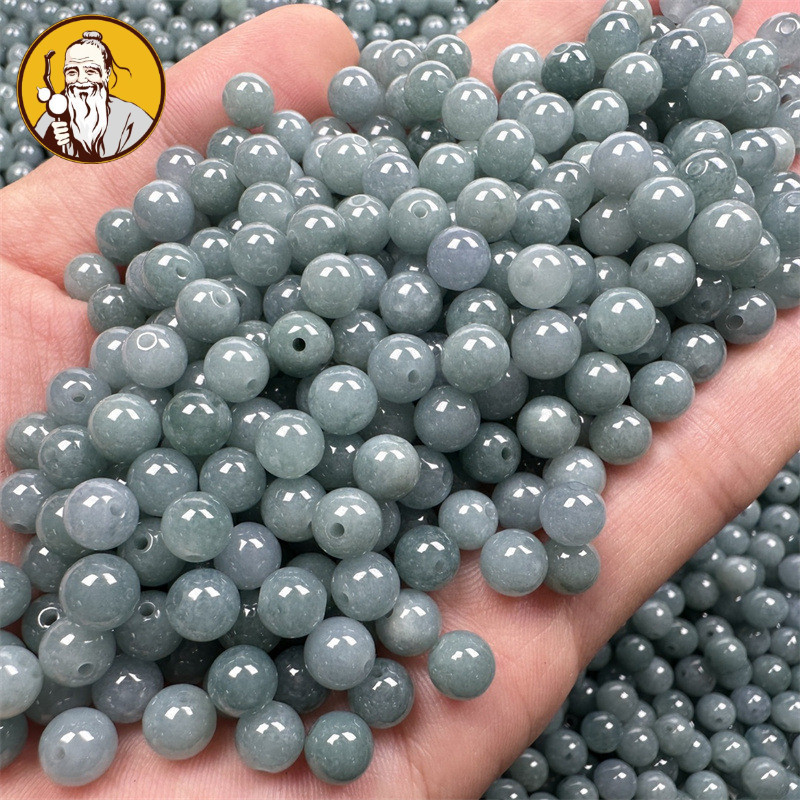 ((Giá 20 Miếng) Jadeite tự nhiên a Hàng hóa Khủng hoảng Chất liệu Mara 5,5-5,8mm Hạt rời Hạt tròn Vòng tay Vòng tay Phụ kiện DIY