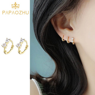  Papaozhu Cổ Điển 14K Vàng Sáng Bóng Kim Cương Giả Nơ Vòng Bông Tai Nữ Đeo Hàng Ngày Chọn Miễn Phí Vòng Tai Trang Sức 