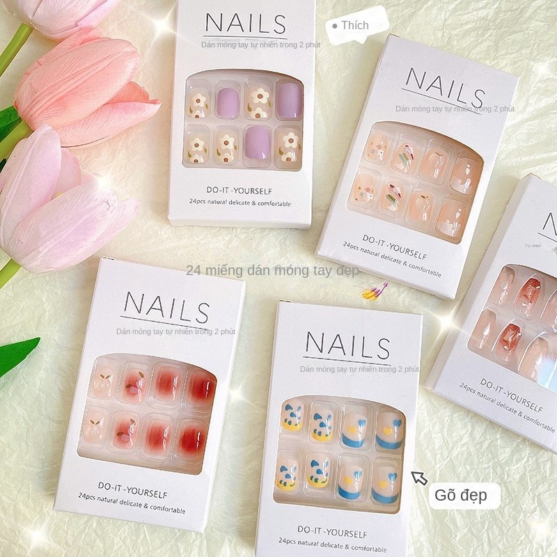 Mofa Meiren Miếng Dán Gel Trang Trí Móng Tay Ngắn Có Thể Tháo Rời