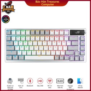 Bàn phím cơ asus rog azoth nx snow & storm switch/ storm switch white - hàng chính hãng