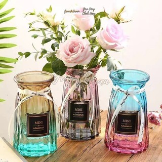 Lọ hoa thủy tinh cắm hoa tươi  Grand Haven decor xinh xắn trang trí bàn làm việc phòng khách