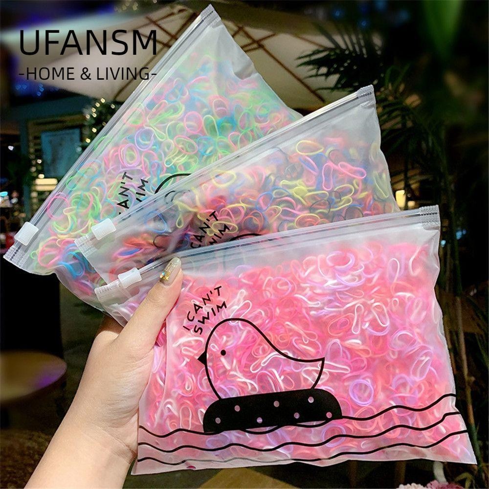 UFANSM 1000 dây thun cột tóc co giãn dùng một lần thời trang cho nữ