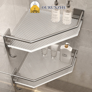 Kệ vệ sinh OURUNZHE, phòng tắm, kệ đựng đồ hình tam giác không đục lỗ, nhà vệ sinh, chân đế rửa, nhà vệ sinh góc