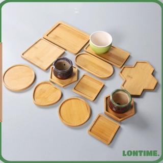 Đế lót chậu cây tùy chọn kiểu dáng bằng gỗ tre đơn giản trang trí nhà cửa