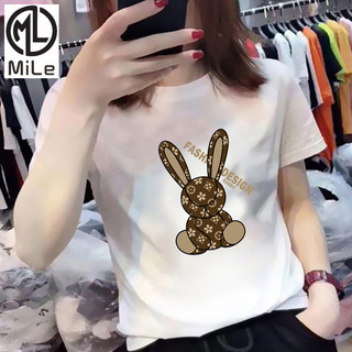 [Ml] M-xl Mùa Hè Phong Cách Mới Áo Thun Nữ Tay Ngắn Rời Nửa Tay Top Trắng Áo Thun ins Siêu Nóng Đáy Áo Sơ Mi
