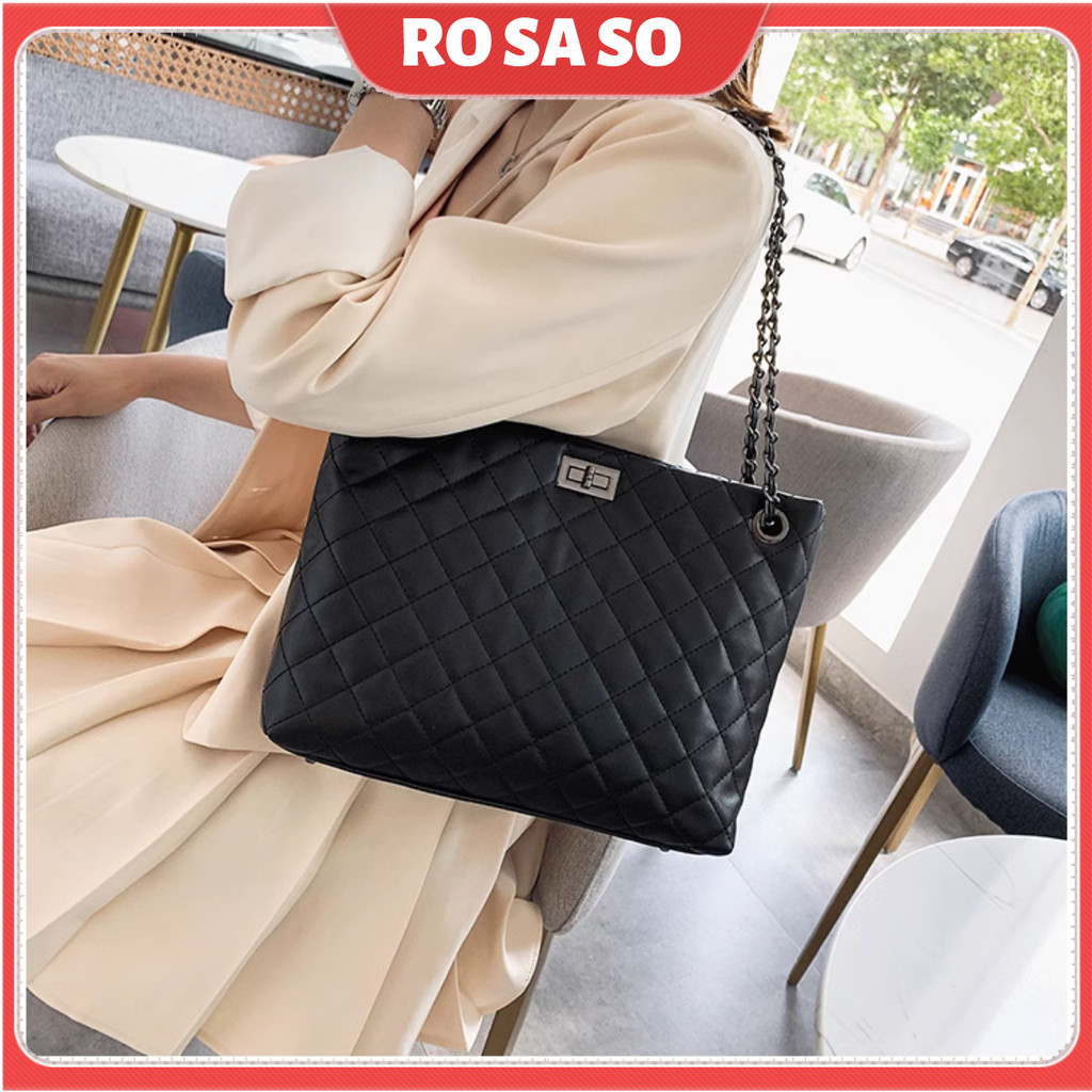 Túi Xách Nữ Đeo Chéo Đeo Vai To Da Pu Cao Cấp Đi Học Đi Làm Công Sở Size 31Cm Rosaso Tx03