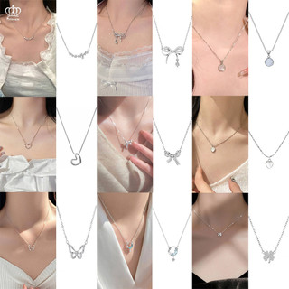Vòng cổ Mặt Hình Nơ / Ngôi Sao / Trái Tim Đính Ngọc Trai zircon Màu Vàng / Bạc Thanh Lịch Cho Nữ