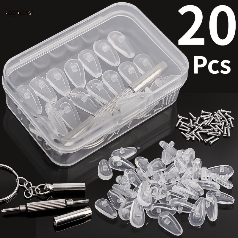 Bộ Đệm Mũi Silicon + Tua Vít, Ve Kính Mắt Chống Trơn Trượt Đệm Khí Boles Có Ốc Vít Tua Vít FERADO