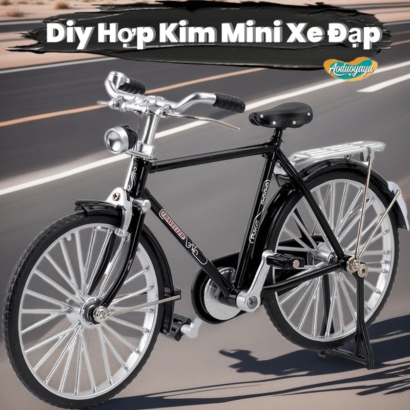 Bicolor Diy Hợp Kim Mini Xe Đạp, Mô Hình Xe Đạp Mini Bằng Hợp Kim Phong Cách Cổ Điển Tỉ Lệ 1/10