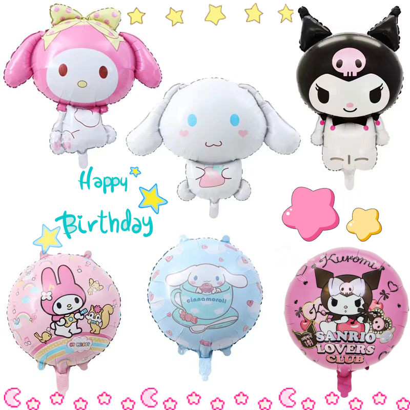 Bóng bay Kuromi Foil Sanrio Anime Melody Party Kitty Đồ dùng sinh nhật