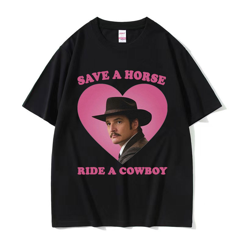 Pedro Pascal Save The Horse Áo thun họa tiết cao bồi dành cho nam và nữ Thời trang chất lượng cao Co