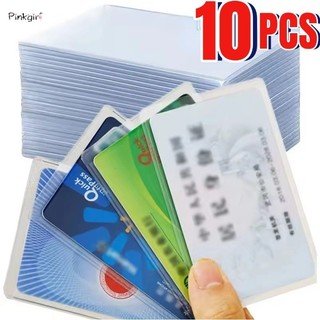 10 Chiếc Trong Suốt Waterpoof Huy Hiệu Giá Đỡ PVC Chống Từ Tính Mờ Thẻ Ngân Hàng Tín Dụng ID Thẻ Xe Buýt Hộp Bảo Quản Chống Từ Tính