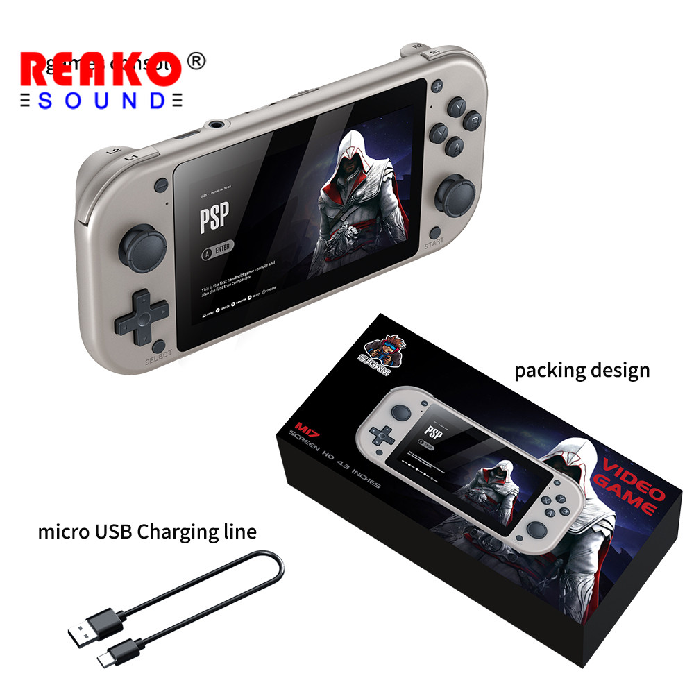 Máy chơi Game cầm tay cầm tay M17 Nguồn mở 4,3 Inch 64GB Tích hợp 20000 trò chơi Nhiều chức năng Ngư