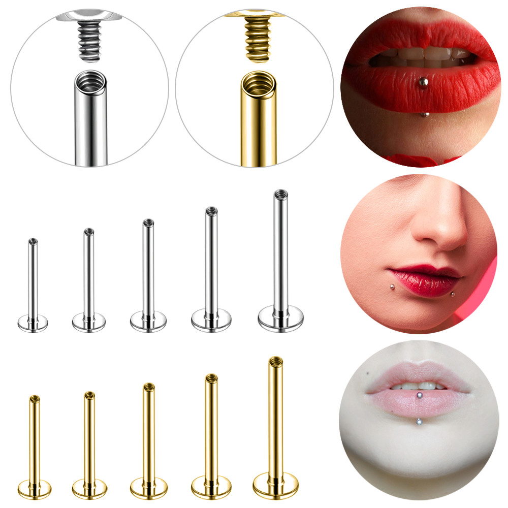 1 Khuyên Xỏ Môi Thay Thế Bằng Thép Không Gỉ 20G / 18G / 16G