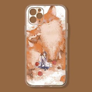 Ốp Điện Thoại Hình Cô Gái Và Chú Cáo Cho iPhone7 7plus 8 8plus xs xr 11 12 13 14 15 Pro Plus Promax