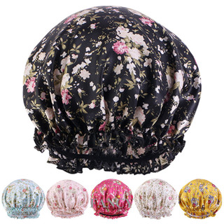 Phụ nữ satin mũ ngủ in hoa tóc bonnet satin ngủ đêm mũ turban mũ ngủ bé gái chăm sóc tóc bonnet nightcap mũ