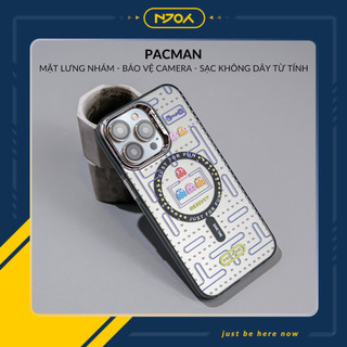 Ốp In Hình Pacman Hỗ Trợ Sạc Không Dây Bảo Vệ Camera Cho iPhone 16 Pro Max 15 14 13 12